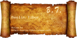 Beslin Tibor névjegykártya